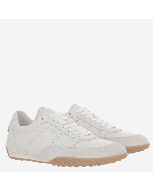 Tod's White Lace-Up Sneakers for men