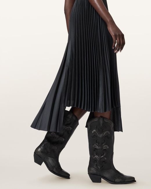 AllSaints Blue Lucille 2-In-1 Midi Dress