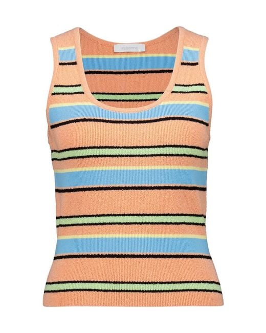 Rabanne Blue Rabanne Striped Knitted Tank Top