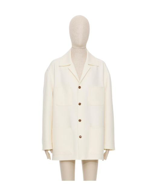 Valentino White Vlogo Signature-Buttons Shirt Jacket for men