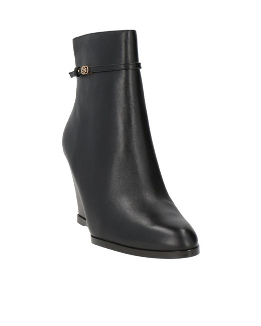 Tory Burch Black Leather Ankle Boots
