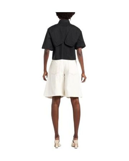 MM6 by Maison Margiela Black Plain Colour Shirts