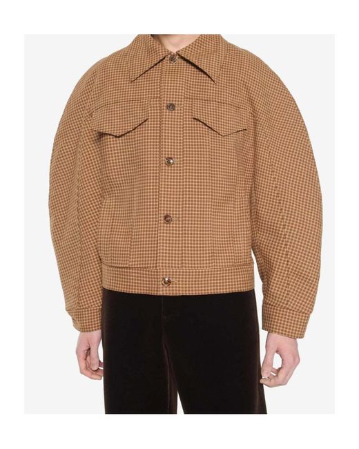 Séfr Brown Matthieu Checked Shirt Jacket for men