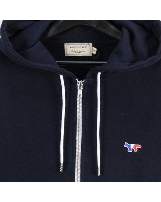 Maison Kitsuné Blue Logo Patch Hoodie for men