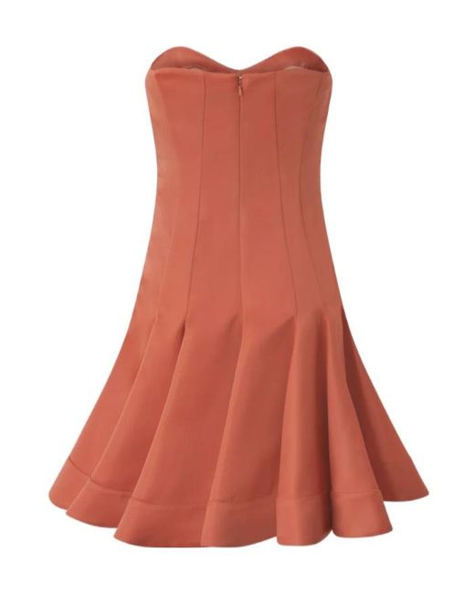 Pinko Red Godet Mini Dress
