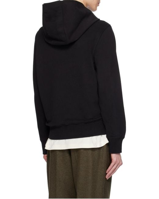 Moncler Black Logo Patch Long Sleeved Hoodie for men