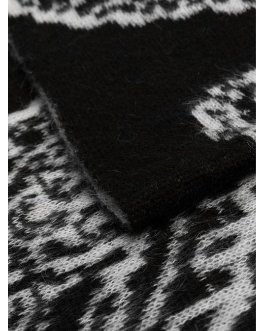 424 Black Paisley Pattern Scarf for men