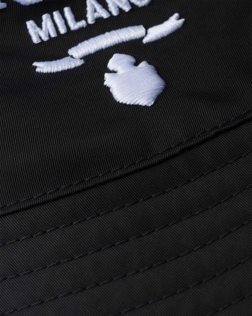 Prada Black Logo-Embroidered Bucket Hat