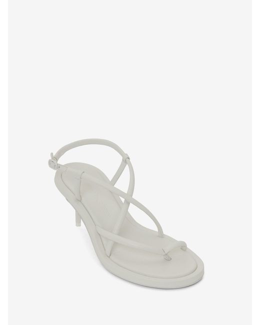 McQueen White Strap-Detail Open-Toe Sandals