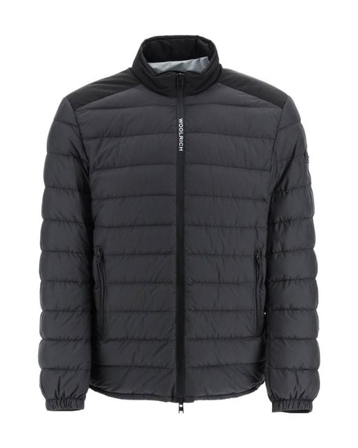 Woolrich Black Quilted Zipped Down Jacket for men