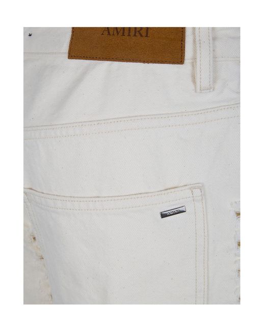 Amiri Gray Boucle Denim Straight Jeans
