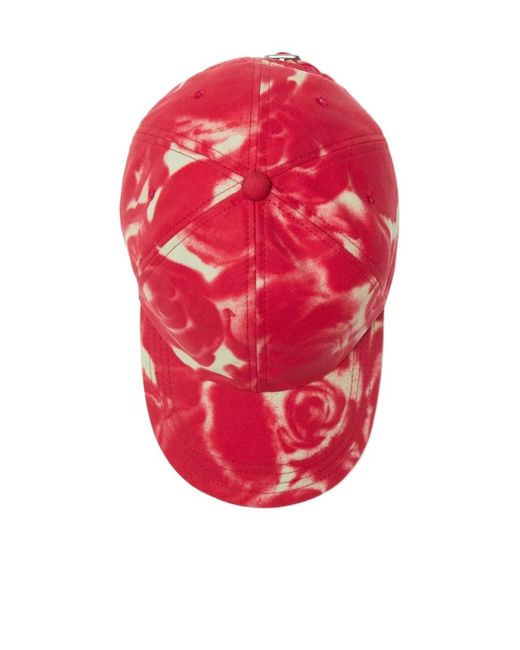 Burberry Red Floral-Print Cotton Baseball Cap for men