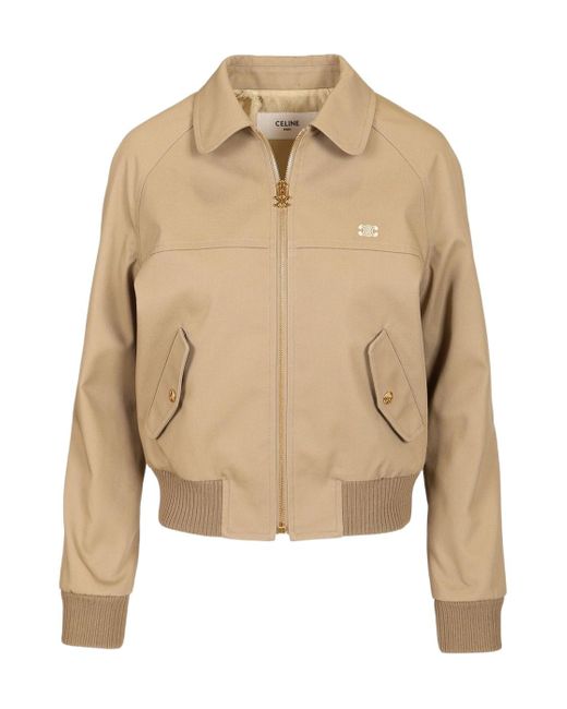 新品 CELINE Macadam Triomphe nylon blouson CELINE Triomphe cropped down jacket in lightweight nylon