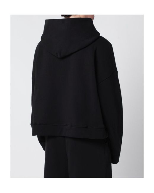 Entire studios Black Cotton Hoodie for men