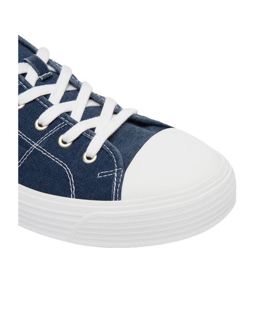 Polo Ralph Lauren Blue Contrast-Stitched Low-Top Sneakers for men