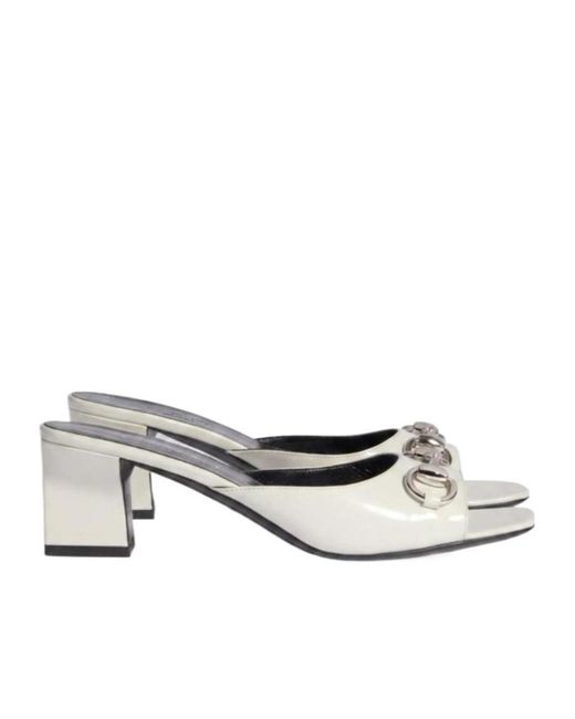 Gucci White Signora Slide Sandal