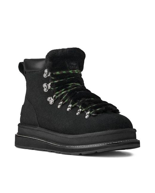 Ugg Black Leather-Trimmed Shearling Ankle Boots for men