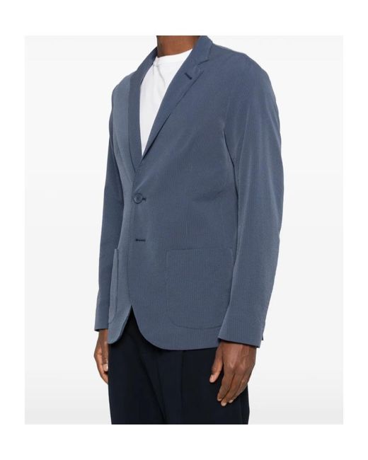 Herno Blue Notched-Lapel Blazer for men