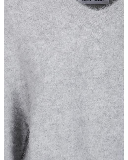 Samsøe & Samsøe Gray V-Neck Sweater