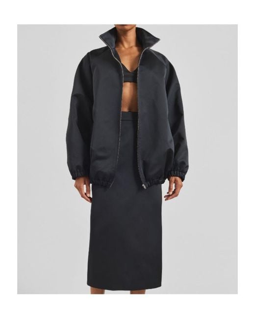 Frankie Shop Black Baxter Satin Track Jacket