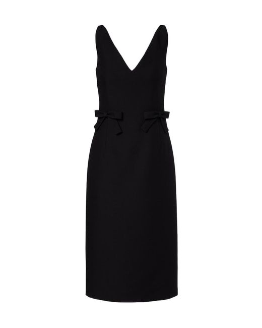 Valentino Black Crepe Couture Bow-Detail Minidress