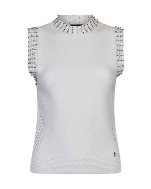 Liu Jo Gray Perforated Top