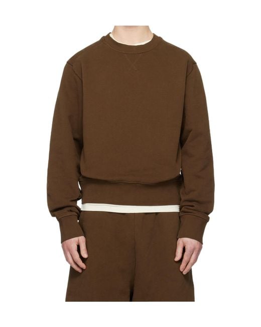 Entire studios Brown Pod Crew Sweatshirt for men