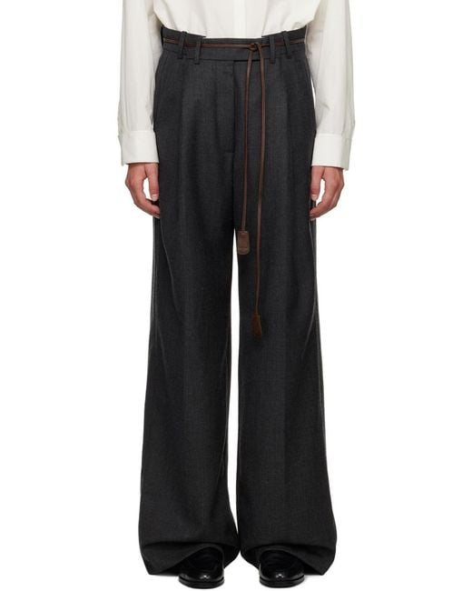The Row Black Pleat-Front Wide-Leg Trousers
