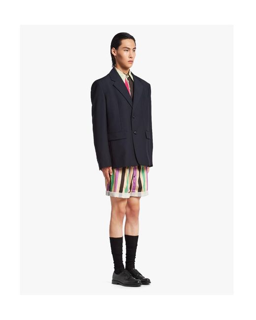 Prada Blue Logo Blazer for men