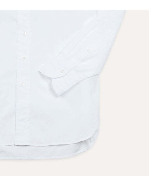 Drake's White Cotton Button Shirt for men