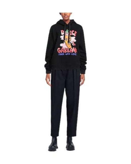 Dolce & Gabbana Black Solid Print Hoodie