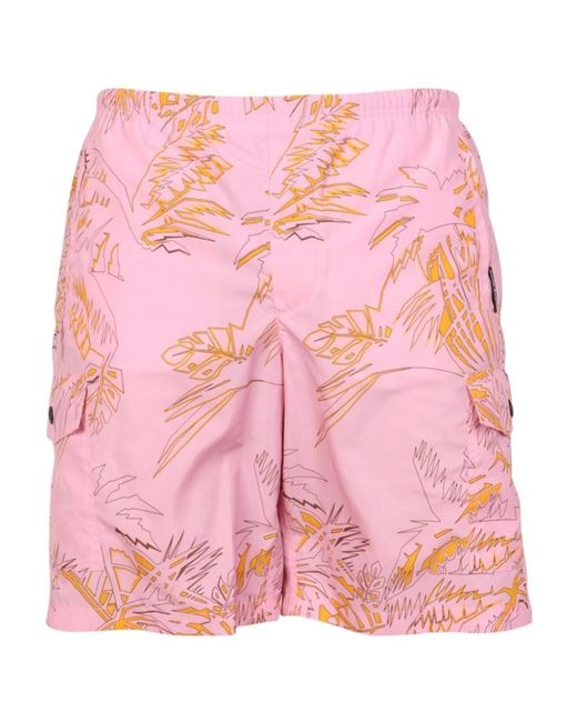 Palm Angels Pink Abstract Palms Swimshort for men