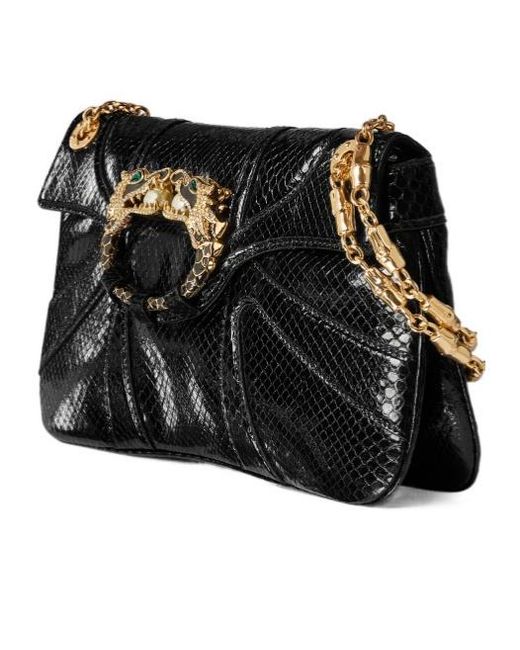 Gucci Black Python Evening Shoulder Bag