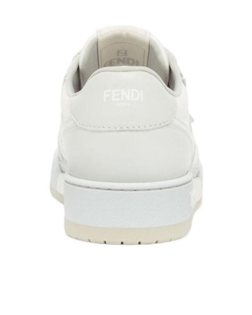 Fendi White Match Low-Top Sneakers