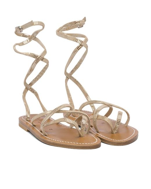 K. Jacques Metallic Strappy Sandals