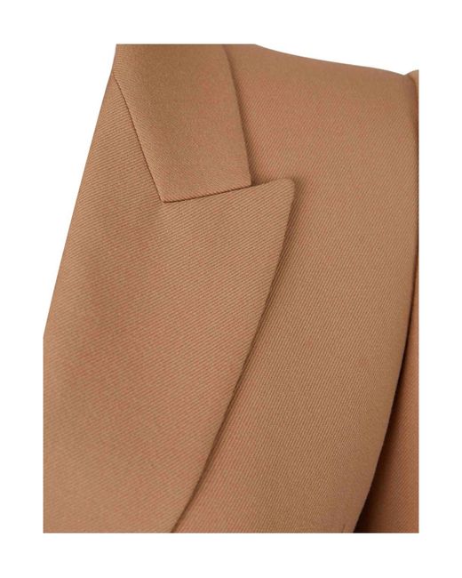 Chloé Brown Peak-Lapel Button Wool Blazer