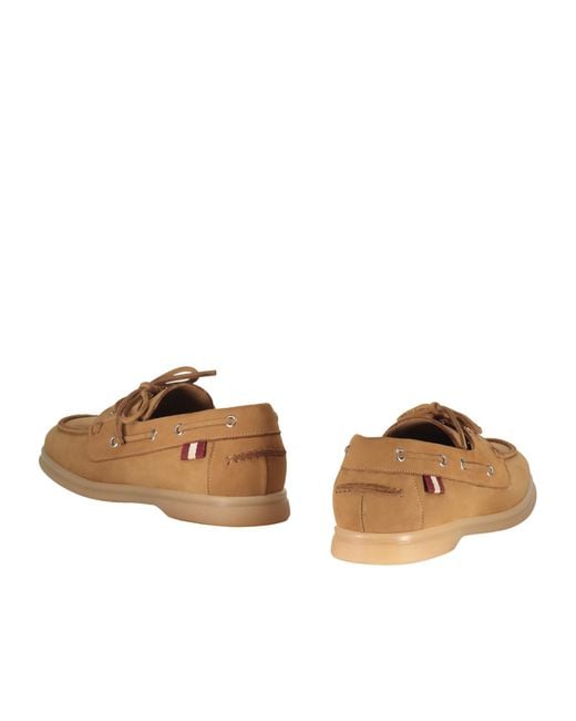 Bally Brown Webby Boat Lace-Up Moccasins for men