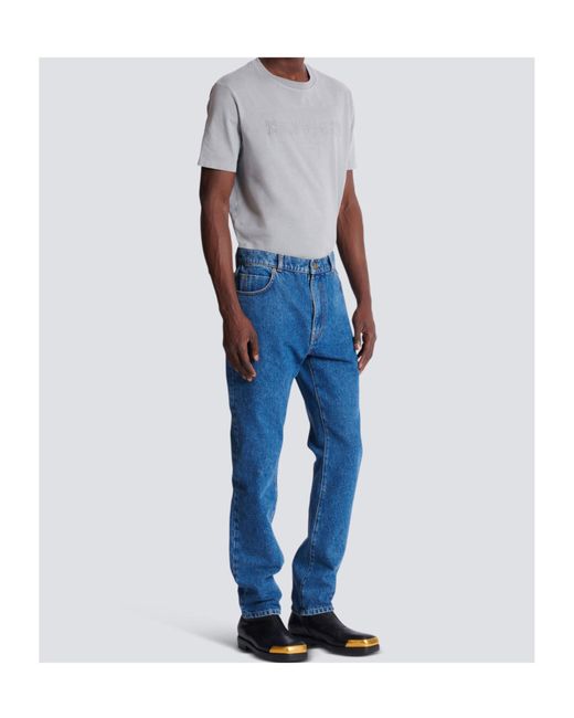 Balmain Blue Regular-Fit Straight Jeans for men