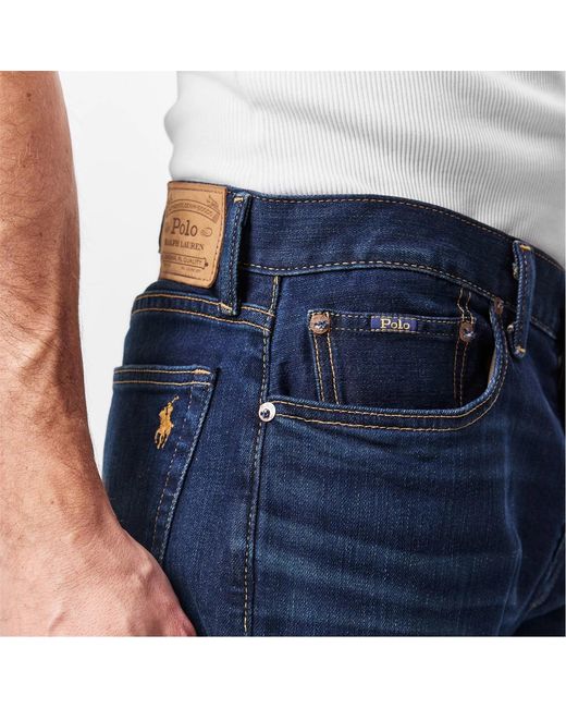 Polo Ralph Lauren Blue Logo Straight Jeans for men