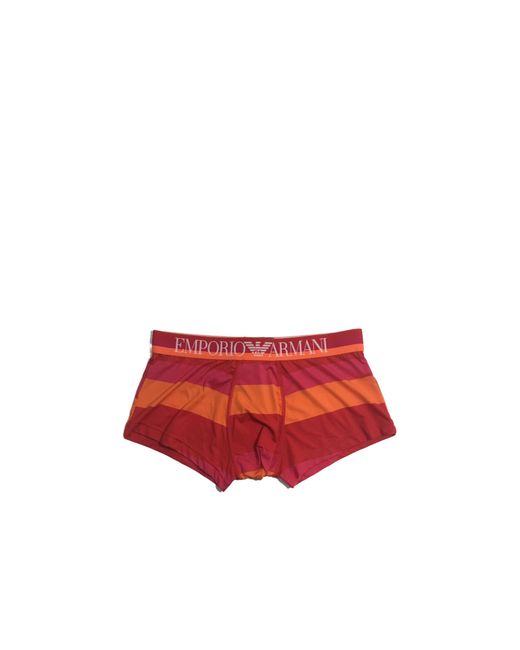 Emporio Armani Red Striped Logo Panties