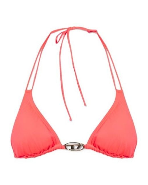 DIESEL Red Bfb-Sees-O Halterneck Bikini Top