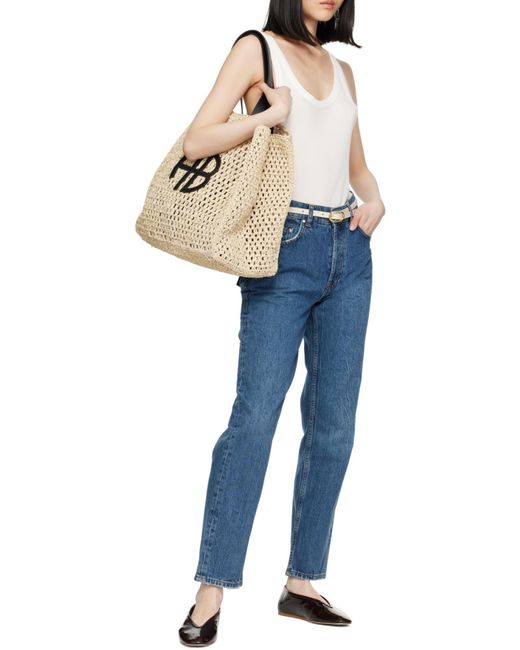 Anine Bing Natural Large Rio Woven Tote Bag