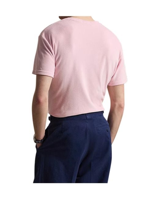 Polo Ralph Lauren Pink Logo Crew-Neck T-Shirt for men