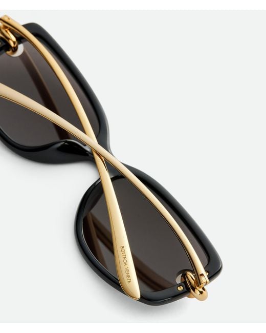 Bottega Veneta White Eyewear Knot Rectangular Sunglasses