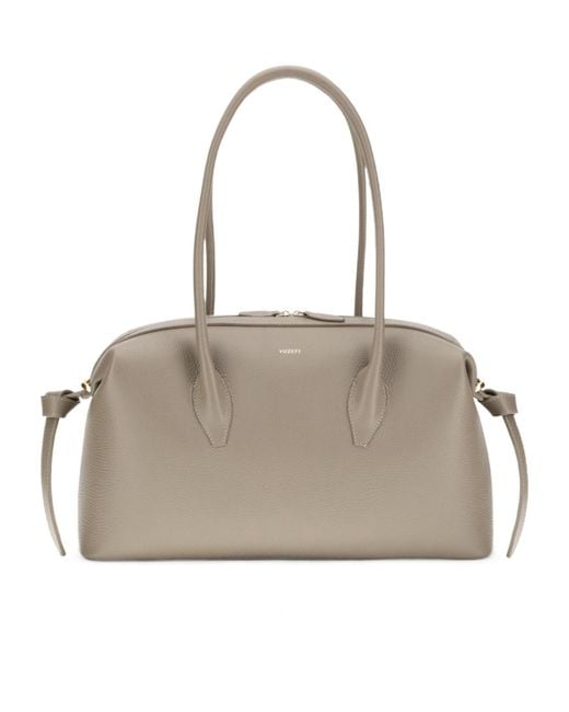 Yuzefi Gray Brioche Duffle Shoulder Bag