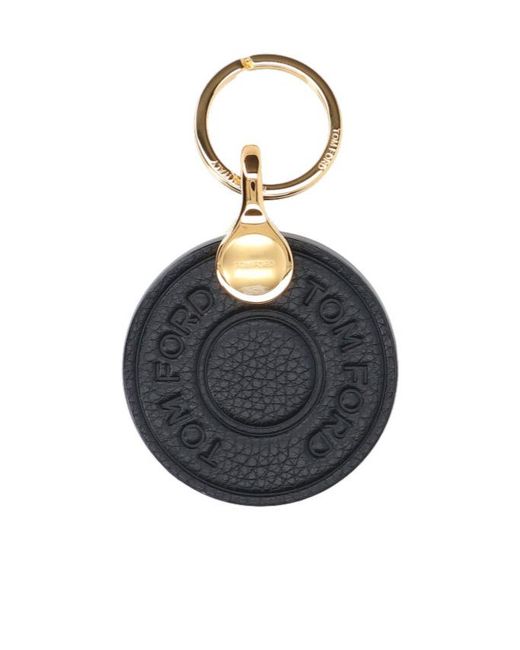 Tom Ford Blue Logo Debossed Keychain for men