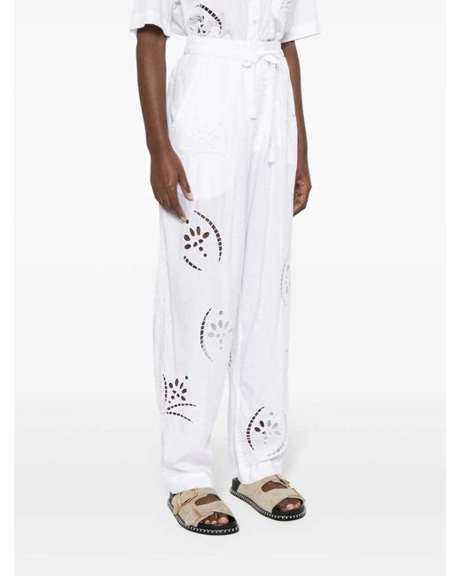 Isabel Marant White Hectorina Drawstring Pants