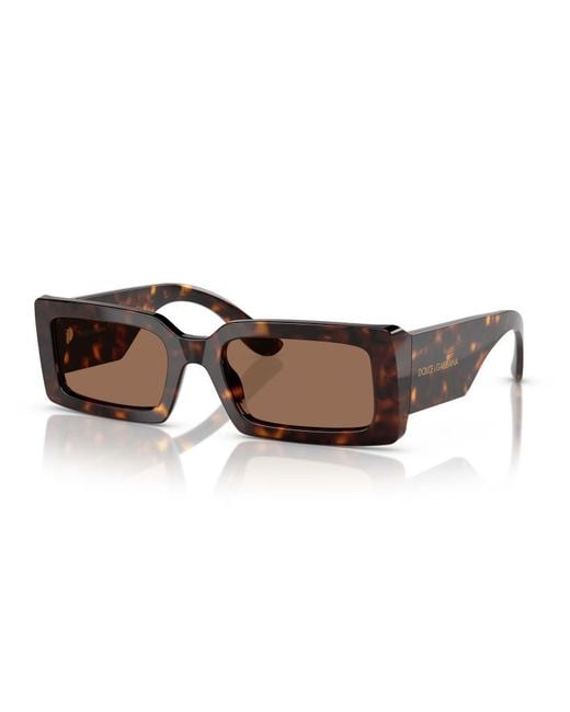 Dolce & Gabbana Brown Eyewear Rectangular Frame Sunglasses