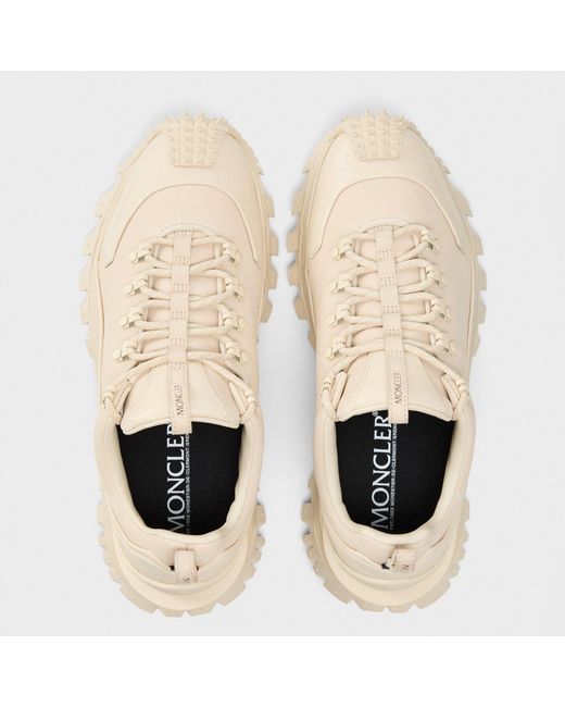 Moncler Natural Lace-Up Platform Sneakers