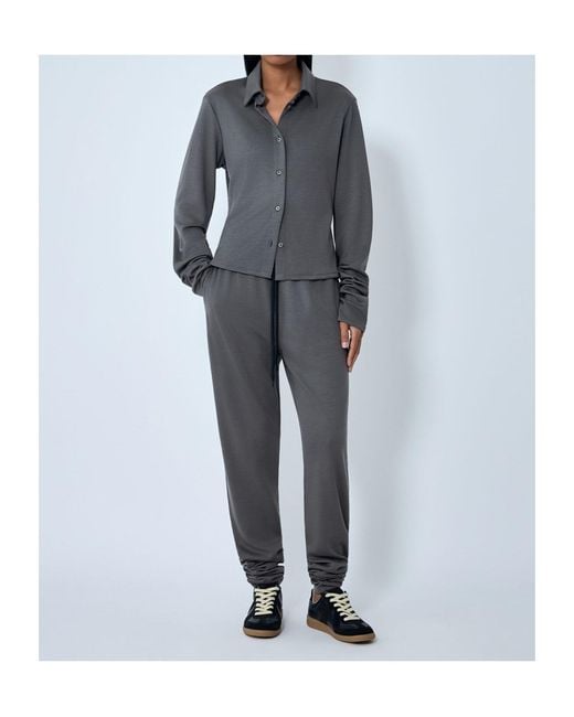 Rier Gray Mini Polar Buttoned Shirt